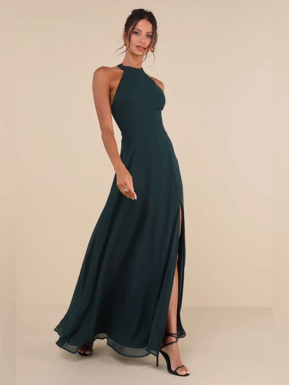 Lulus Emerald floor-length gown